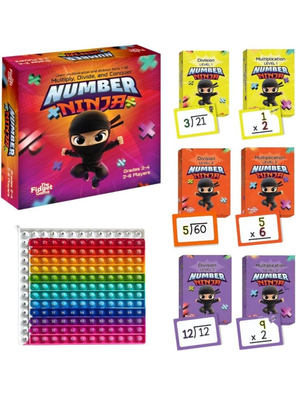 Engaging Fidget Game for Kids - Number Ninja Multiplication & Division Fun